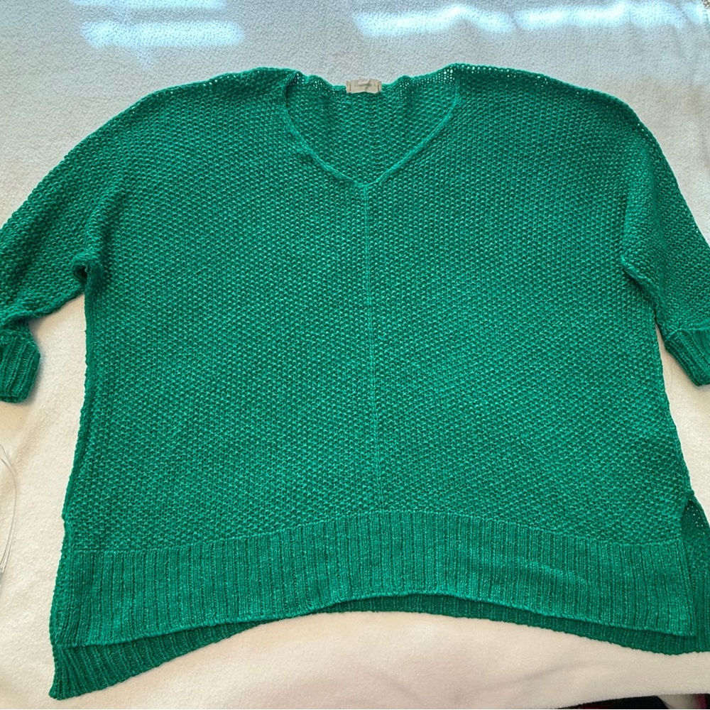 Eesome Green V-Neck Sweater